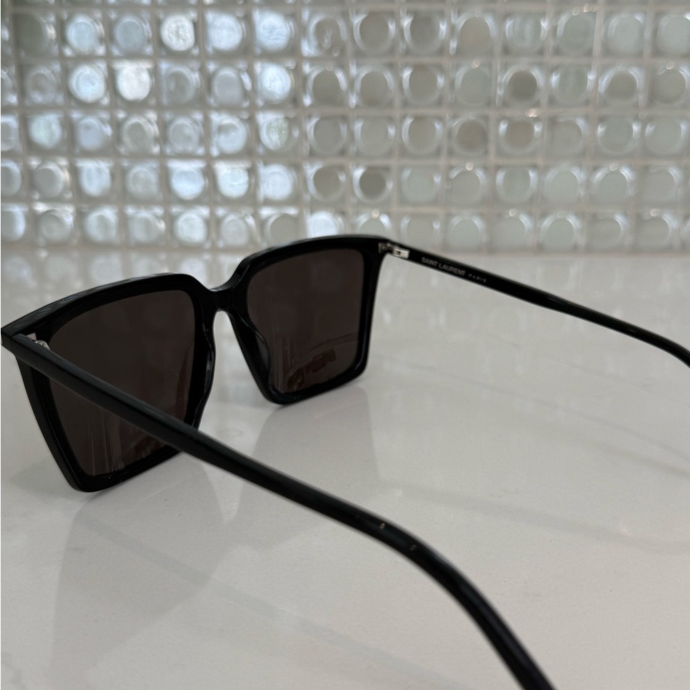 Saint Laurent Black Square Frame Sunglasses - Classic Modern Style - Picture 2 of 5